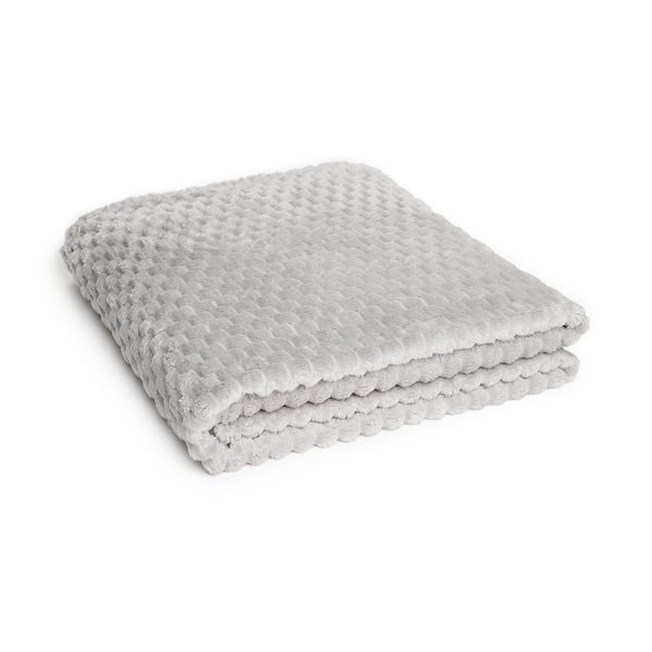 George &amp; Mason - Textured Fleece Blanket 200cm x 230cm - Grey