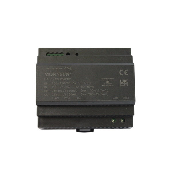 LI150-20B24PR2 24V 6.25A DIN Rail Plastic Case SMPS with 4kVAC Isolation