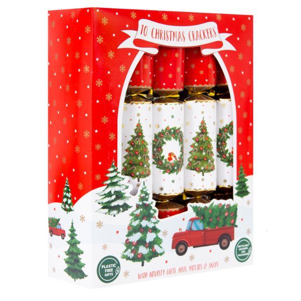 10 Family Christmas Crackers - Tree &amp; Wreath (Eco-Friendly)