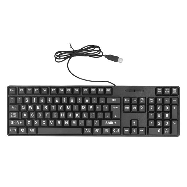 Large Print Keyboard Elderly 104 Key Wired ABS