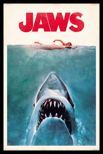 Jaws (Movie) Poster with Black Frame