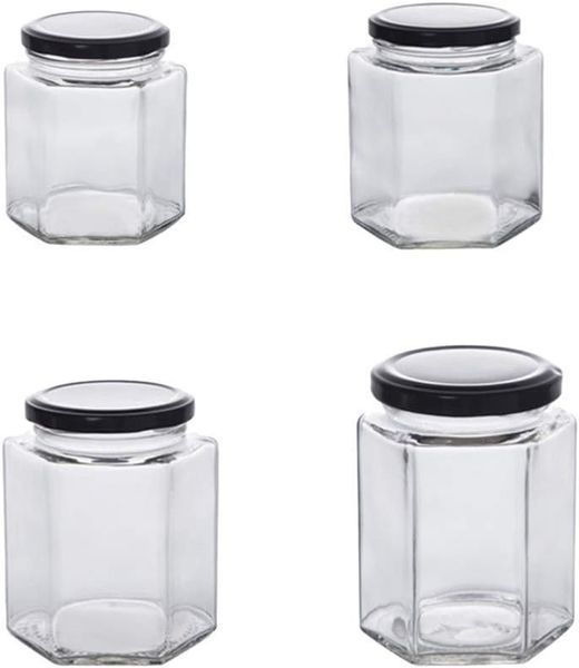 Hexagon Preserving Storage Glass Jars