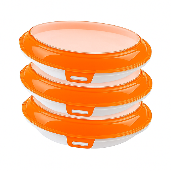 Reusable Round BPA-Free Food Preservation Tray Airtight Storage - 5-Pack