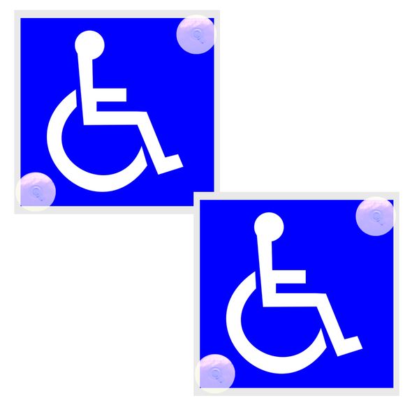 2Pcs - Disability Access Wheelchair Symbol Sign for car