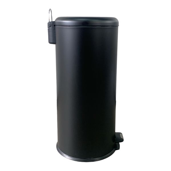 Dustbin 30Lt Pedal Bin Matt Black With Dome