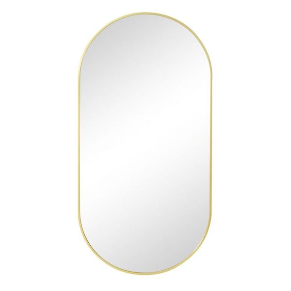 Sleek Framed Pill Mirror 100 cm x 50 cm - Gold