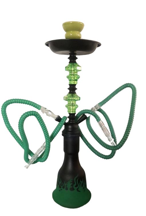 Hubbly Bubbly Hookah Shisha Traditional Huka Style 2 Pipes Green 