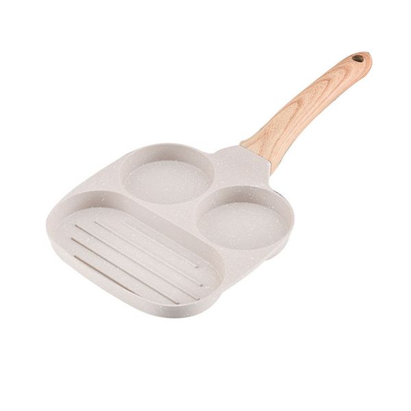 White 3 in 1 Versatile Non-Stick Mcritstone Breakfast Pan