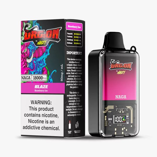 Nasty DRGON 18k puffs Disposabel Vape - Strawberry Ice (Blaze)