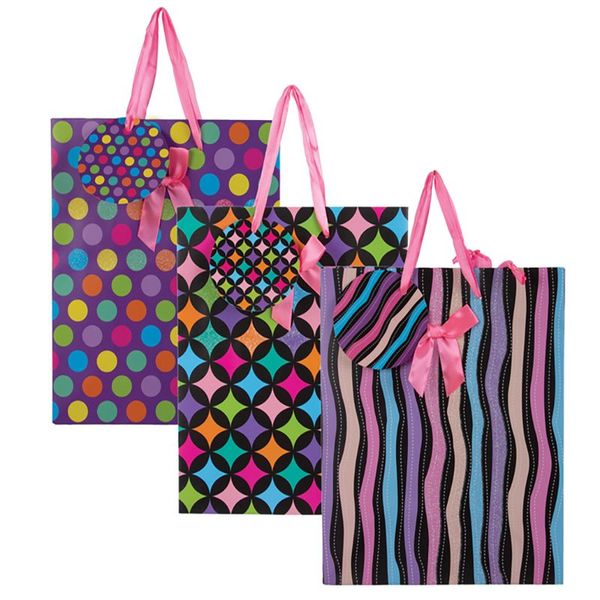 Bulk Pack x 12 Assorted Medium Everyday Gift Bag 23x18cm