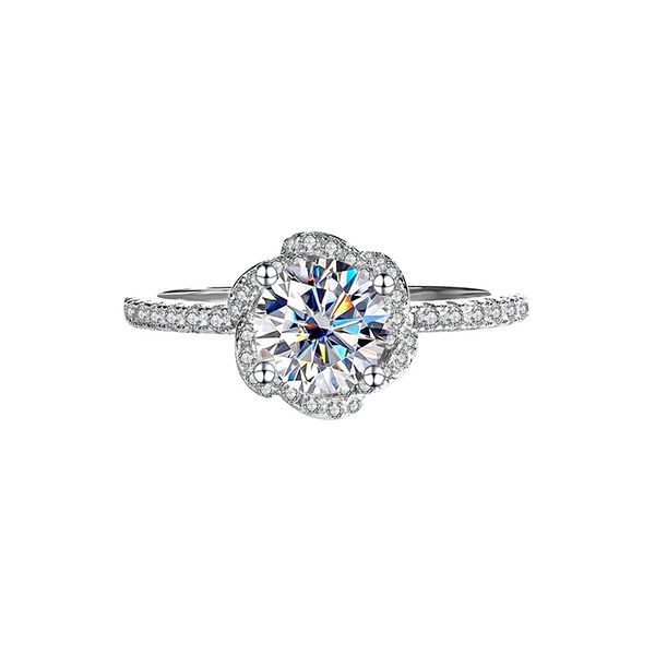 S925 Sterling Silver 1 CT Moissanite Engagement Ring