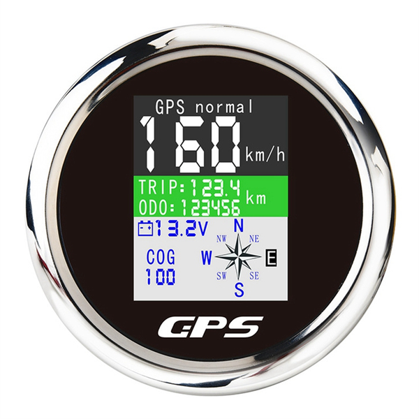 Marine Boat Car GPS Speedometer Digital with GPS Antenna Black&amp;Silver
