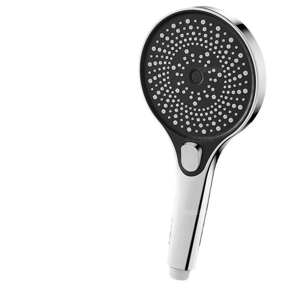 3-Gear Air Boost Showerhead (Silver &amp; Black) - 1 Piece for Bathroom Use