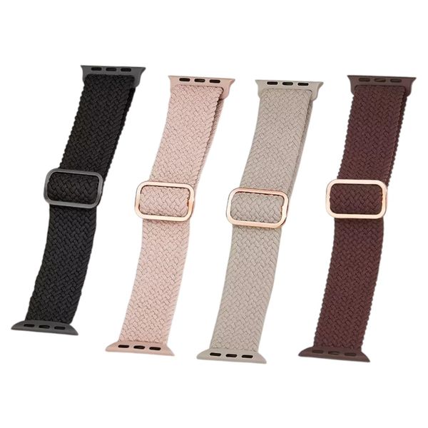 4 Pack Breathable Woven Straps Compatible with Apple Watch 42-49mm Models - Multicolor
