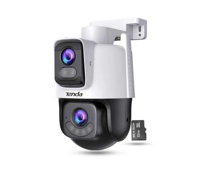 Tenda 6MP Dual-Lens Linkage ( Full-Color ) Wi-Fi Camera + 32GB MicroSD Card