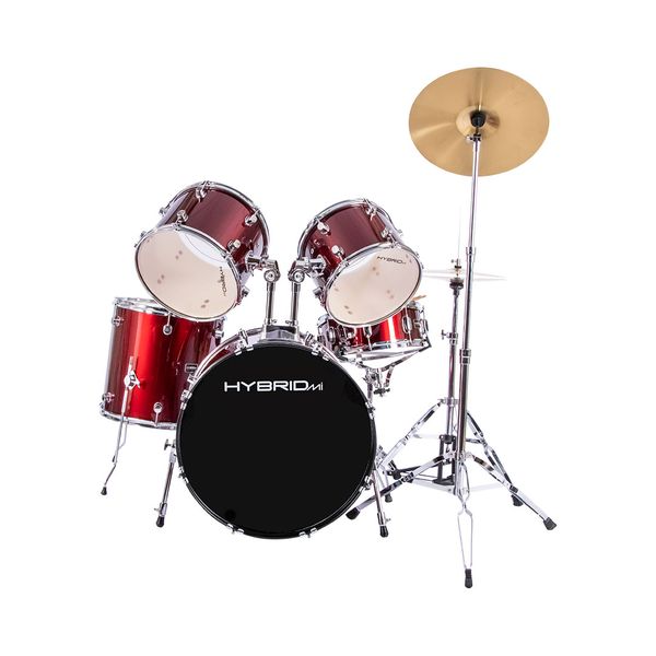 Hybrid Mi Hd5 Lazer Wine Red 5 Piece Drum Kit