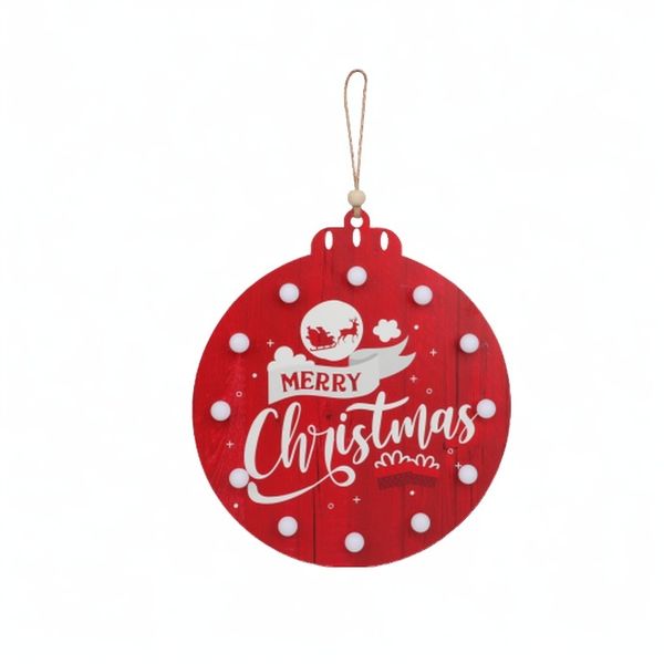 Christmas Lighted Wooden Round Hanging Sign|Merry Christmas Decor