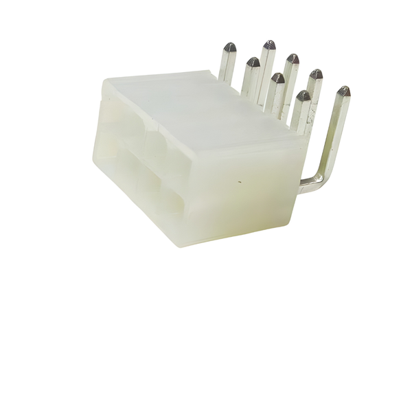 XY140-08M-RA: 4.2mm, 8-Way Right Angle Male SIL Header, 5A-250VAC