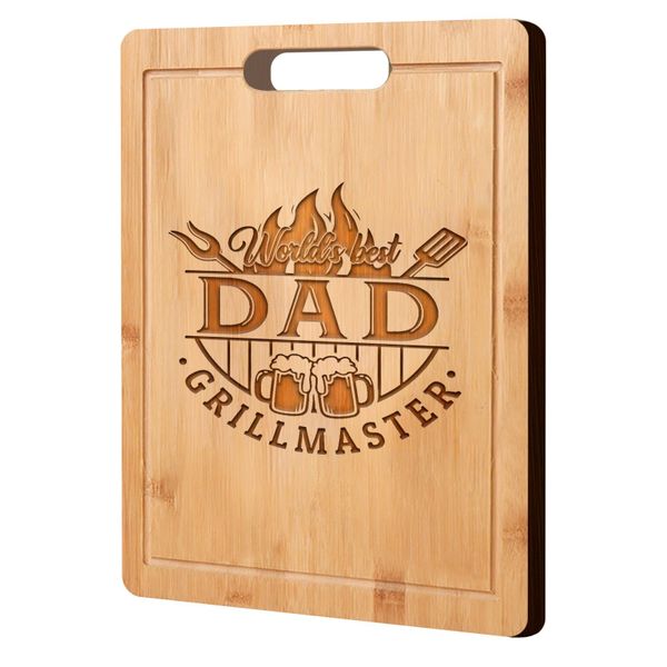 Engraved Bamboo Cutting Board Charcuterie Chopping Block Dad Birthday Gifts