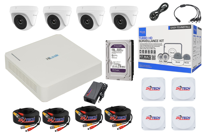 HiLook 4CH Full Dome CCTV Kit With 1TB HDD, Zatech Ready Cables and J Boxes