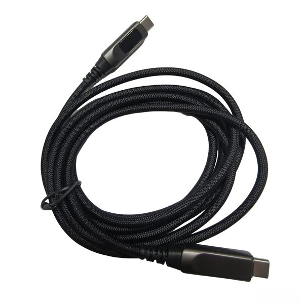 Dual-ended Type-C Cable, 2 Meters, 240W with Charging Indicator