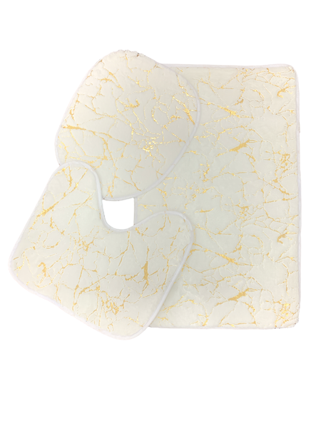 Azaz - Bathroom Mat 3pc set Marble Gold Pattern