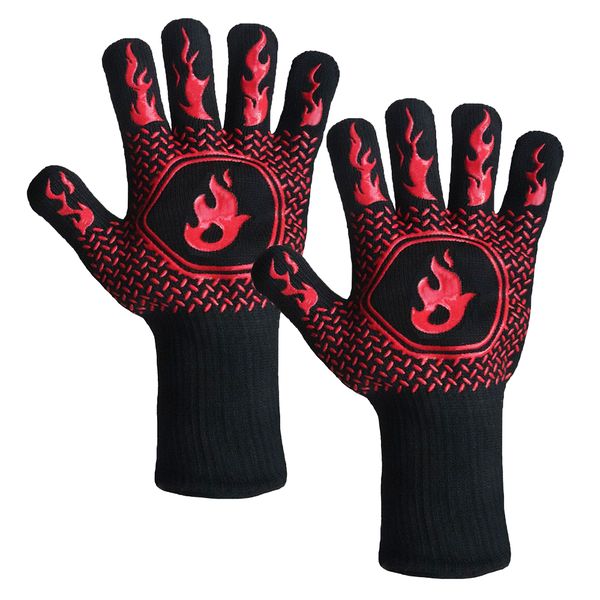 One Pair 800 C Heat Resistant Oven Gloves for BBQ Grill Cooking