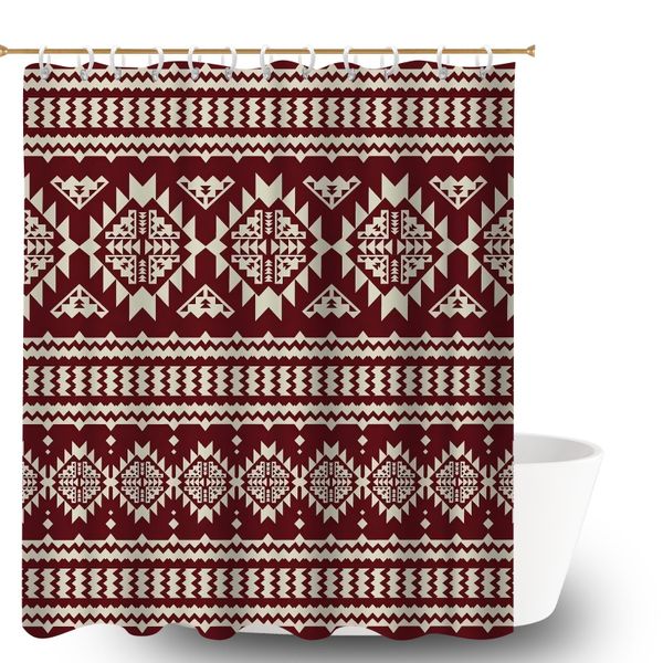 Shower Curtains for Bathroom, 180x180cm Fair Isle Print Shower Curtain