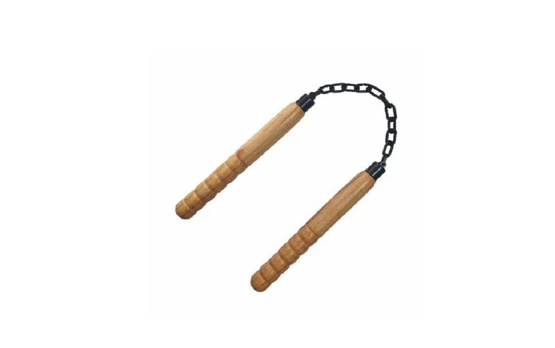 Wooden Handle &amp; Iron Chain Nunchaku