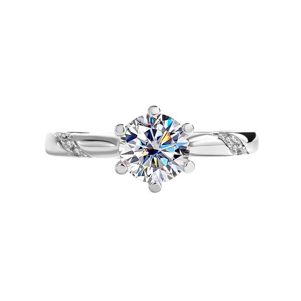 S925 Sterling Silver 1 CT Moissanite Engagement Ring