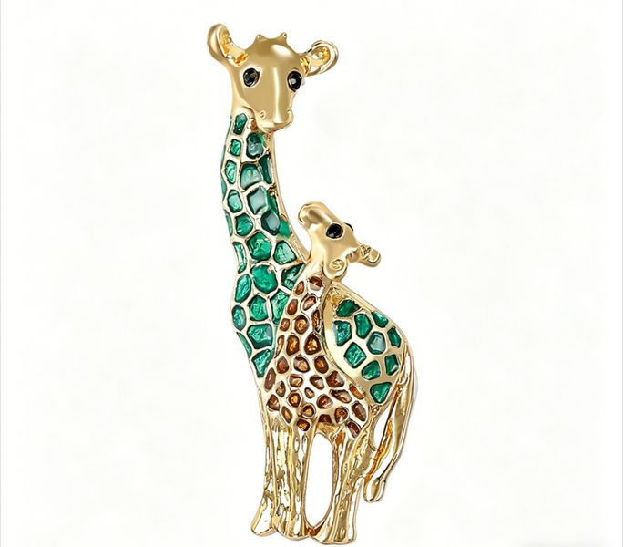 Green Giraffe Brooch image
