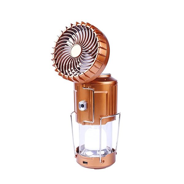 3 in 1 Camping Lantern with Fan, Charging for Phone, Solar &amp; Battery