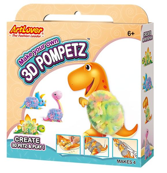 Art Lover 3D POMPETZ - DINOSAUR 4 designs in 1 mini box