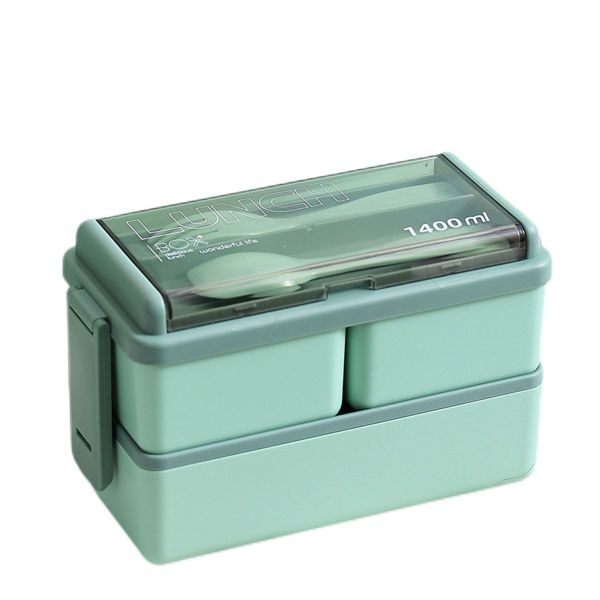Plastic Lunch Box With Cutlery Set - 1400ml