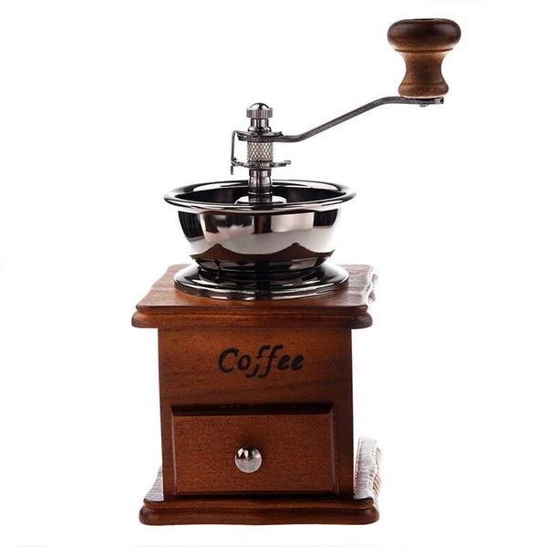 Manual Coffee Mill Wood / Metal Mill Spice Mill (Wood Color) | Electric Co