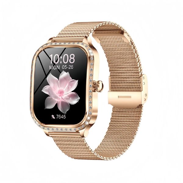 Women's Smartwatch: 1.75-inch curved screen, diamond inlay, Bluetooth call