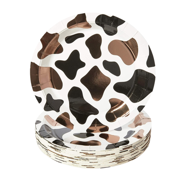48PCS Cow Print Paper Plate