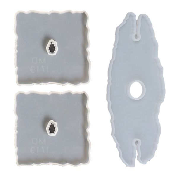 Wine Holder / Butler &amp; Coasters Set Geode Silicon Mould