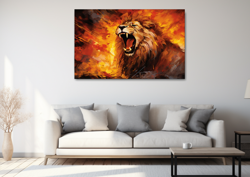 Canvas Wall Art - Roaring Majesty Lion - HD0044