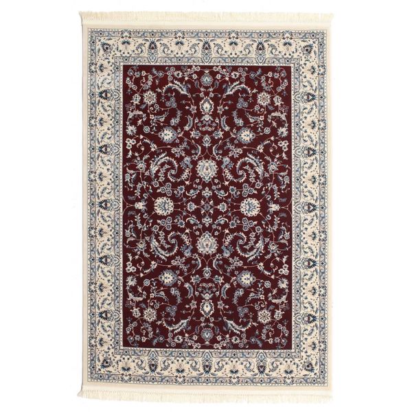 Turkish High Quality Machine MAde Floral Nain 230 x 160cm Dark Red Rug