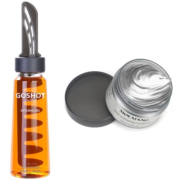 Hair Colour Wax Clay &amp; Wonder Comb Hair Gel Strong Hold