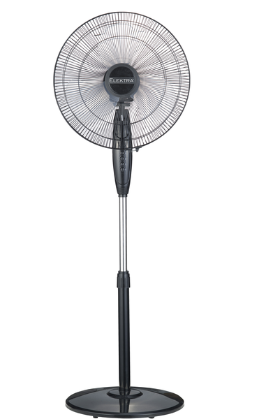 Elektra 41 cm Stand Fan - 3-Speed Adjustable, Oscillating &amp; Eco-Friendly