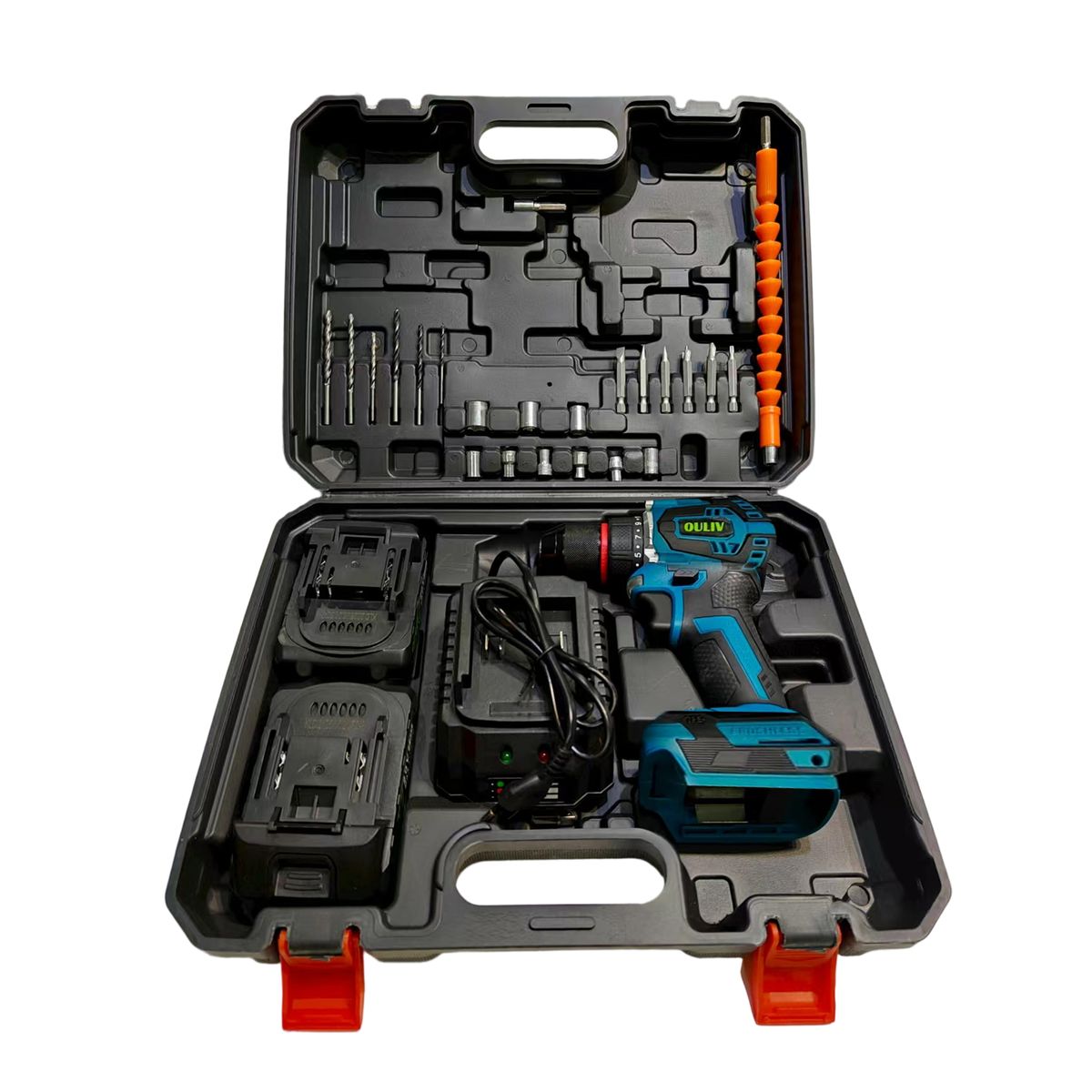 OULIV 80N.m Brushless Lithium Impact Drill-Includes 2 Battery & Charger