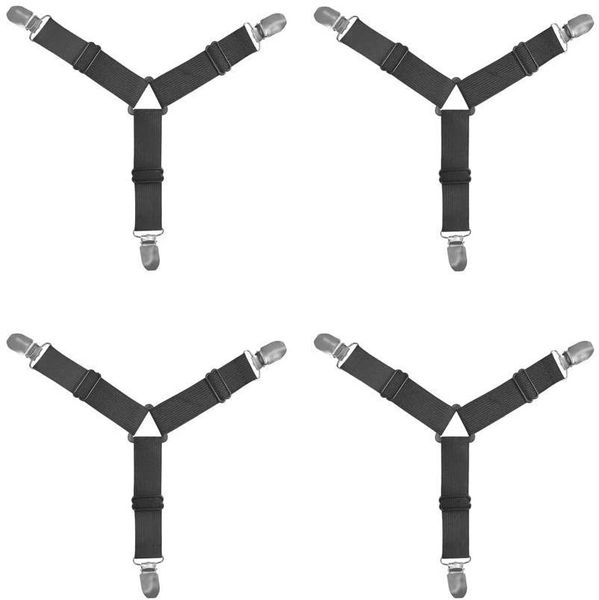 Set Of 4 Triangle Bed Sheet Clips Elastic Straps SL-29394