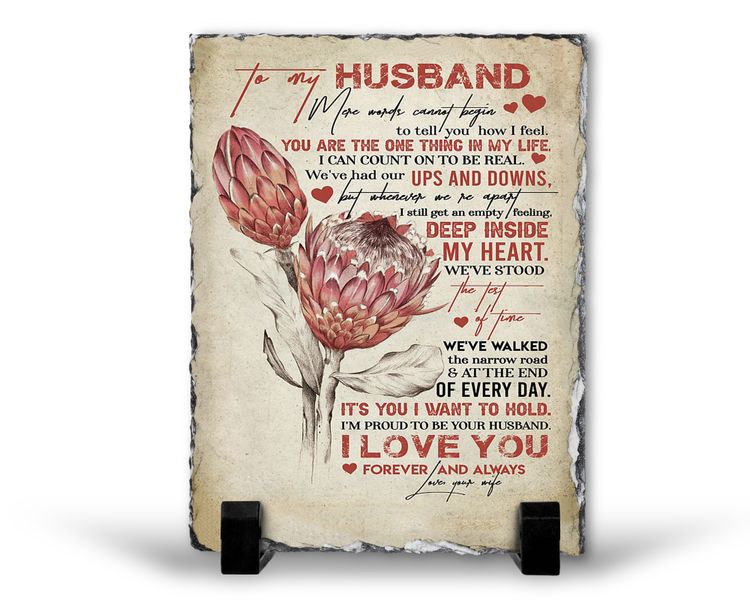 To My Husband HOW I FEEL Birthday Christmas Anniversary Gift SH3 Rock Slate