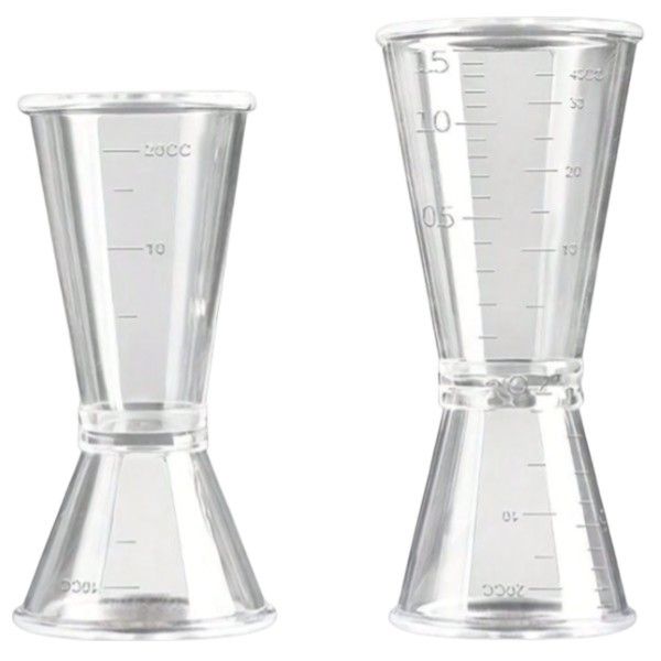 2 Piece - Dual-Sided Measuring Cups With Measurement Markings - Transparent