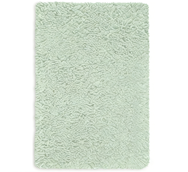 Green Shaggy Chenille Bath Mat 60×90cm Absorbent Non-Slip Rug