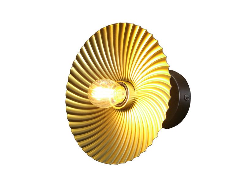 Indoor Fancy And Simple Golden Shell Wall Light With Bulb