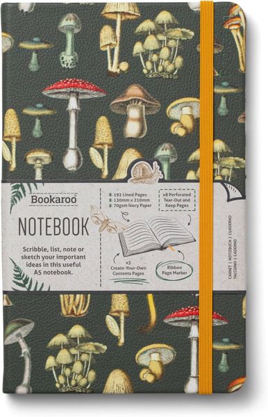 Bookaroo A5 Journal Botanical Mushroom Lined