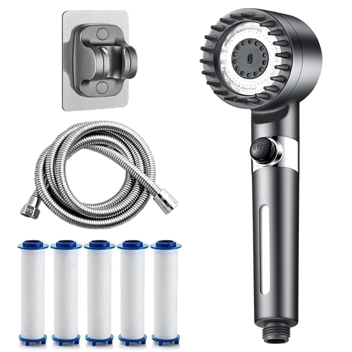 Showerhead,Drops Shower Head with Built-in Filter Handheld Showerhead